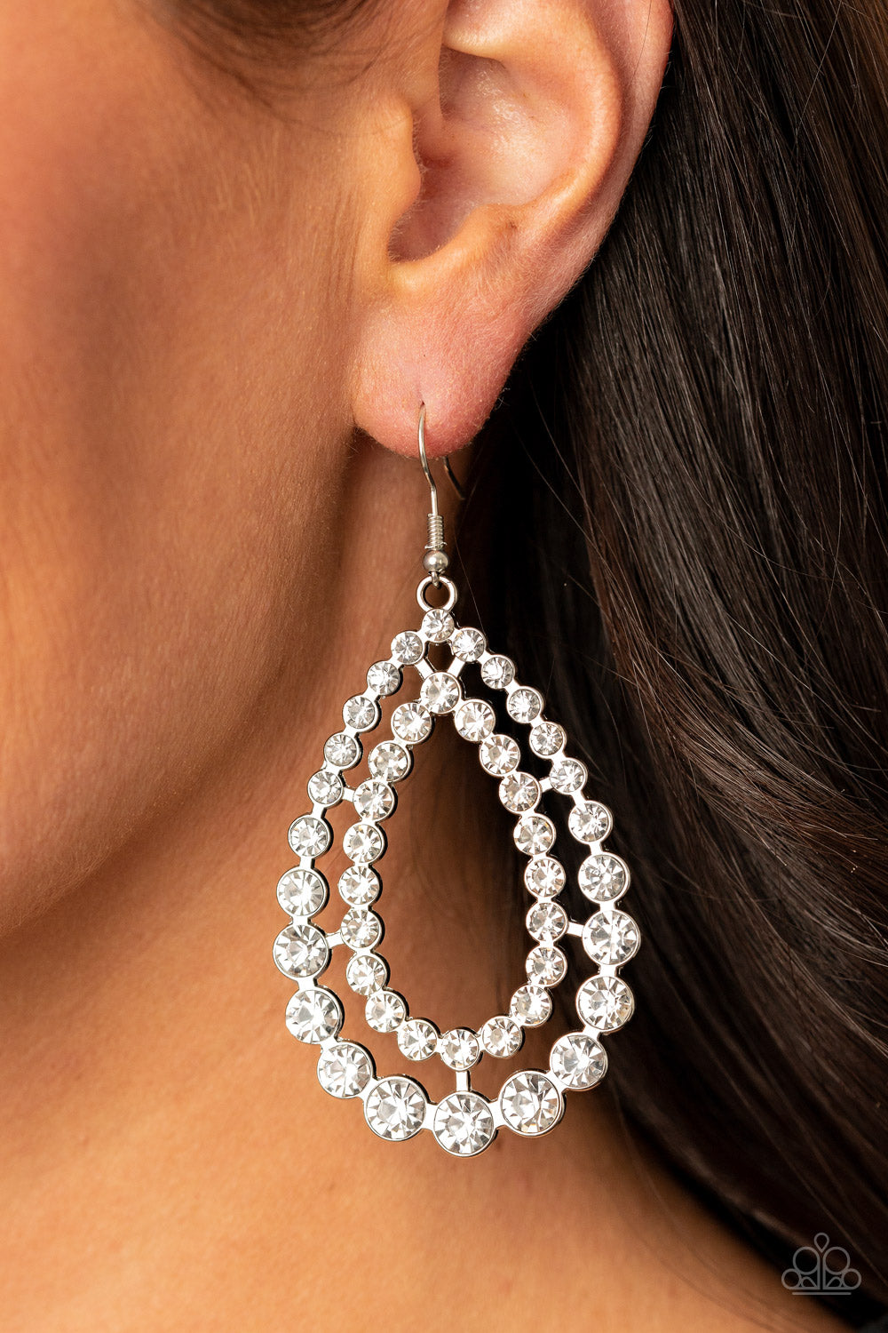 Glacial Glaze - white - Paparazzi earrings