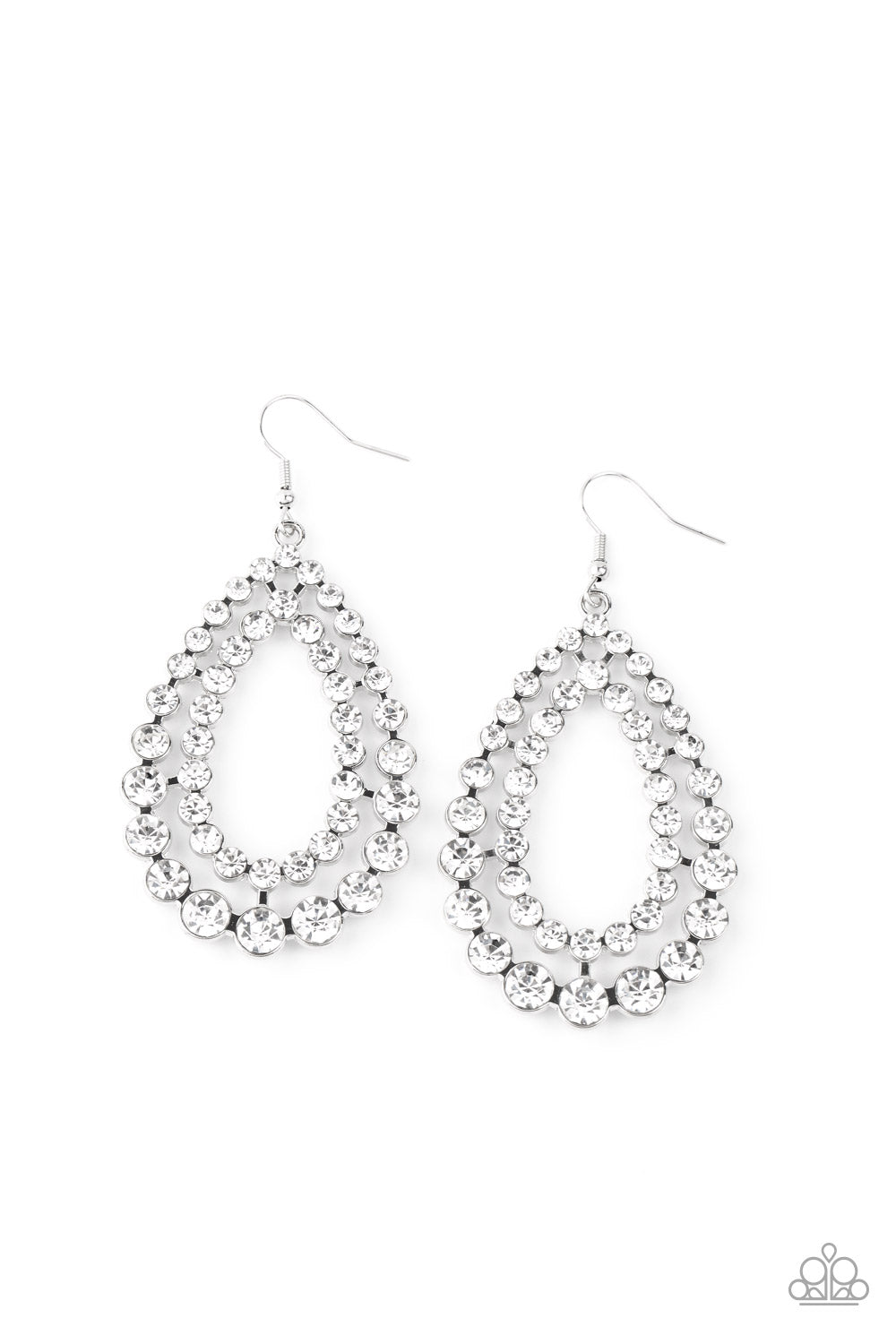 Glacial Glaze - white - Paparazzi earrings