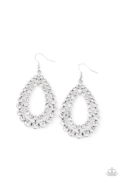 Glacial Glaze - white - Paparazzi earrings