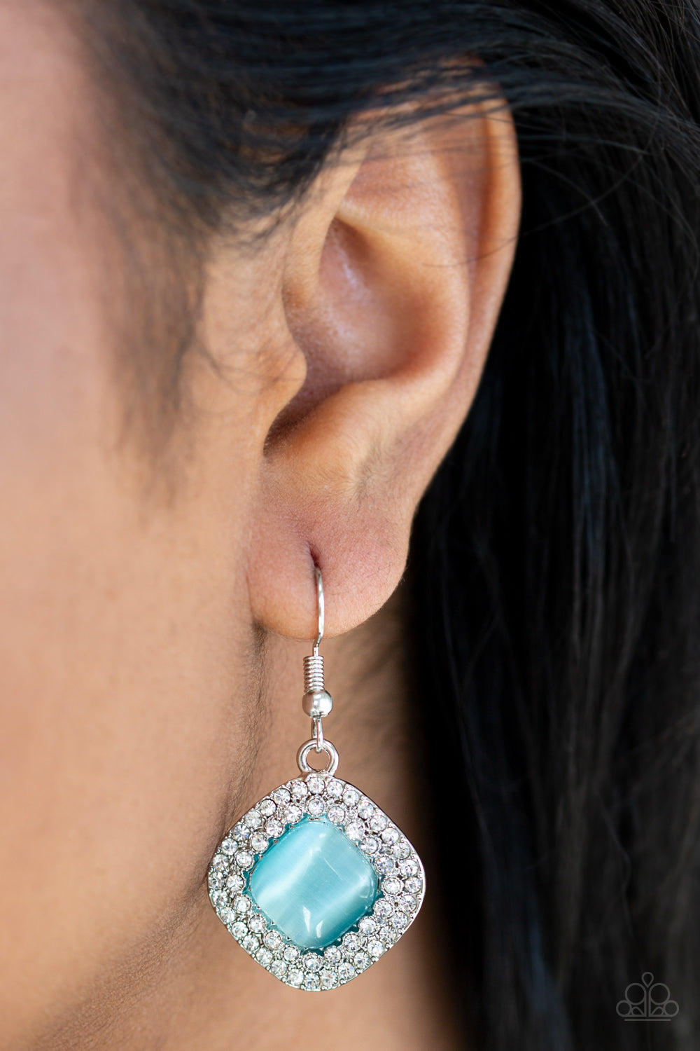Glam Glow - blue - Paparazzi earrings