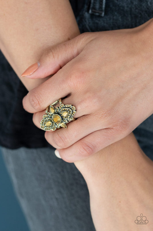 Glam Demand - brass - Paparazzi ring