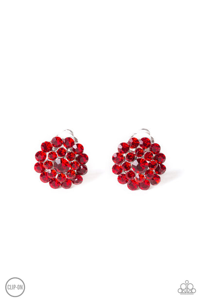 Glammed Out - red - Paparazzi CLIP ON earrings