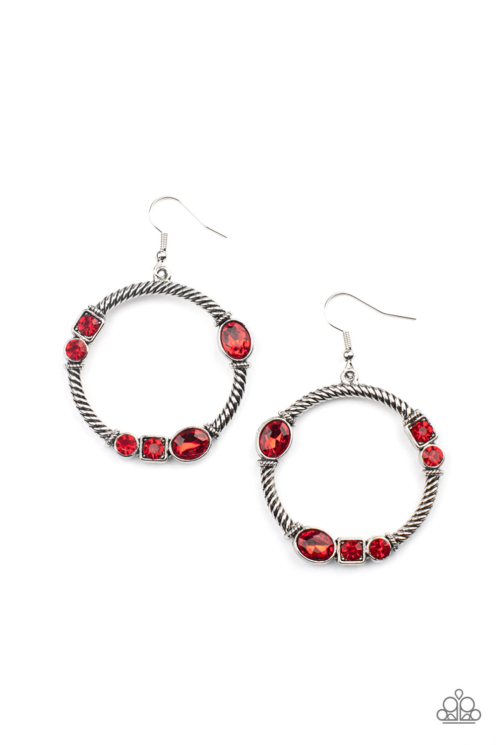Glamorous Garland - red - Paparazzi earrings