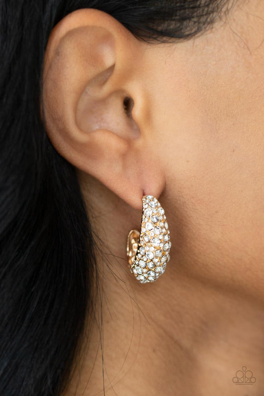 Glamorously Glimmering - gold - Paparazzi earrings