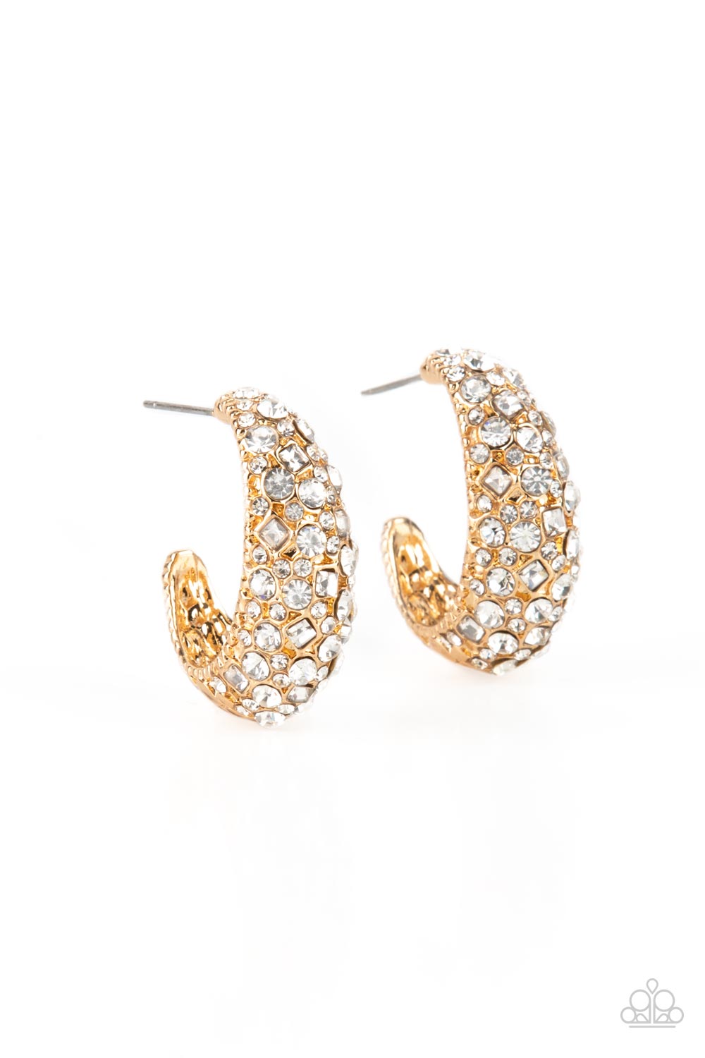Glamorously Glimmering - gold - Paparazzi earrings