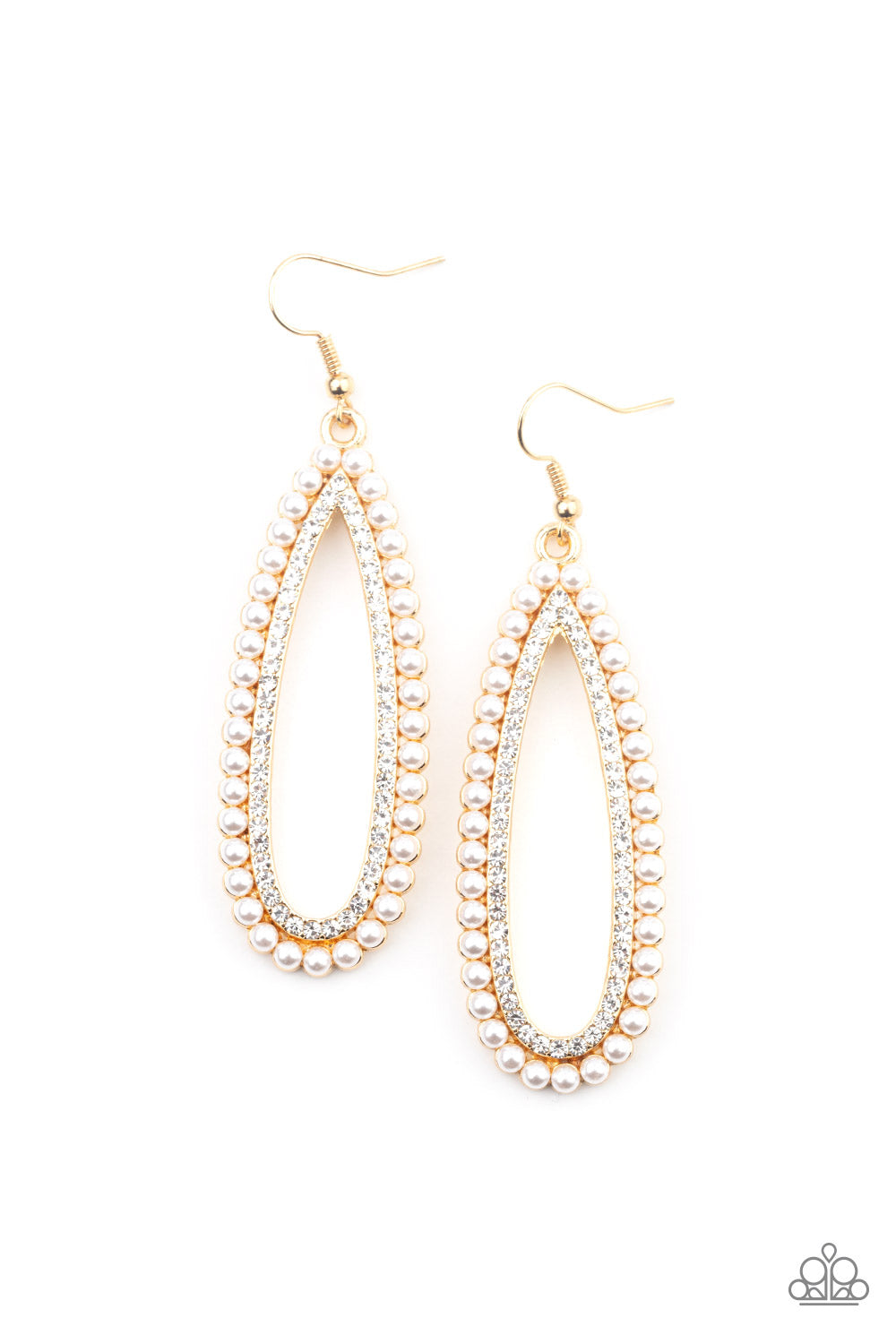 Glamorously Glowing - gold - Paparazzi earrings