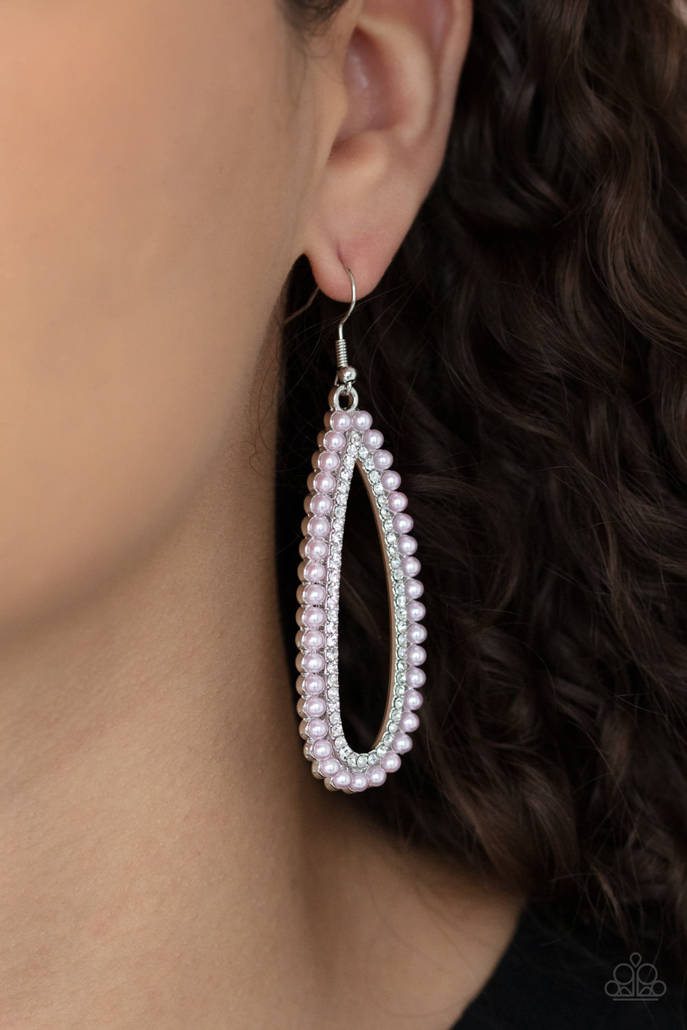 Glamorously Glowing - pink - Paparazzi earrings