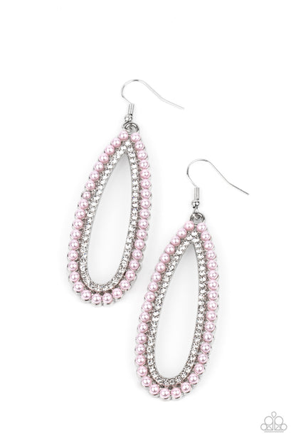 Glamorously Glowing - pink - Paparazzi earrings