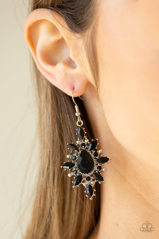 Glamorously Colorful - black - Paparazzi earrings