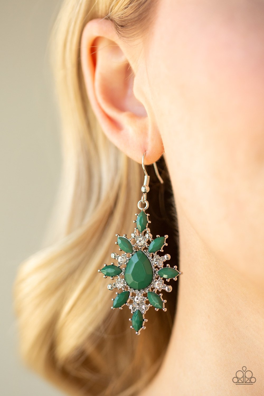 Glamorously Colorful-green-Paparazzi earrings