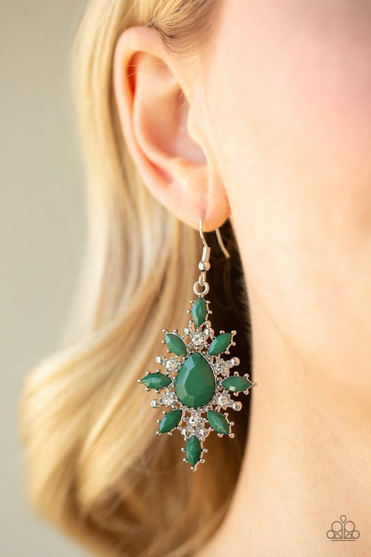 Glamorously Colorful-green-Paparazzi earrings