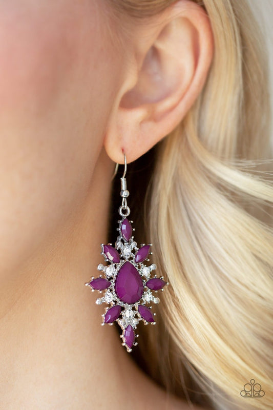 Glamorously Colorful-purple-Paparazzi earrings