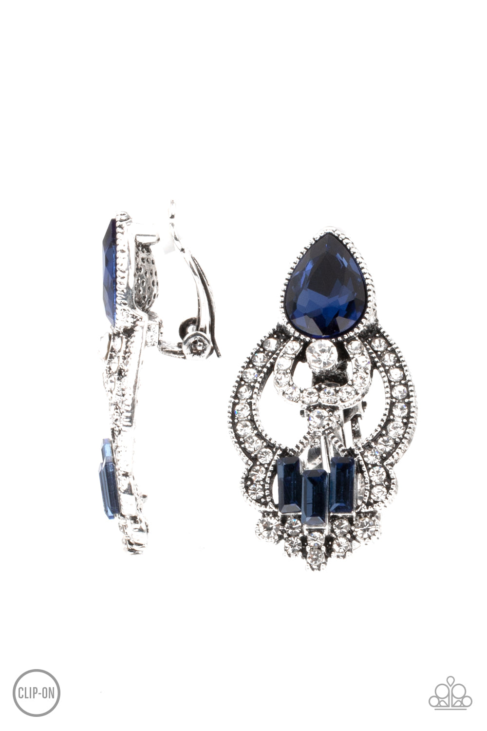 Glamour Gauntlet - blue - Paparazzi CLIP ON earrings