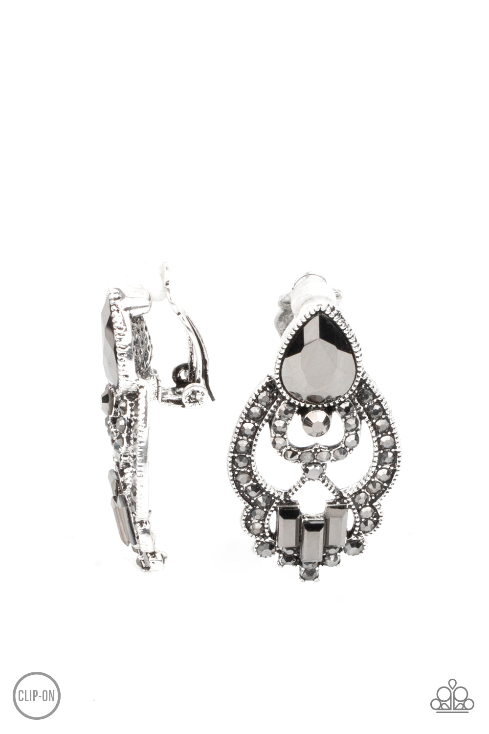 Glamour Gauntlet - silver - Paparazzi CLIP ON earrings