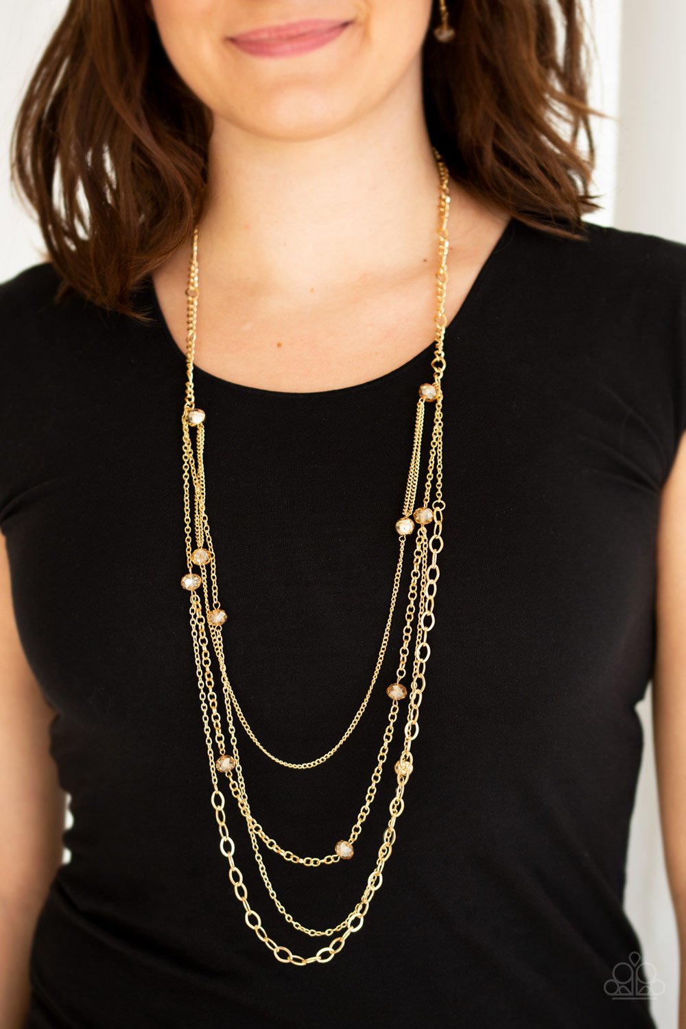 Glamour Grotto - gold - Paparazzi necklace