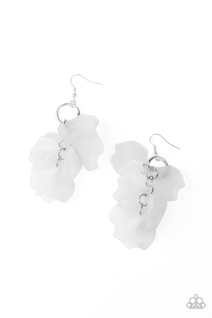 Glass Gardens - white - Paparazzi earrings