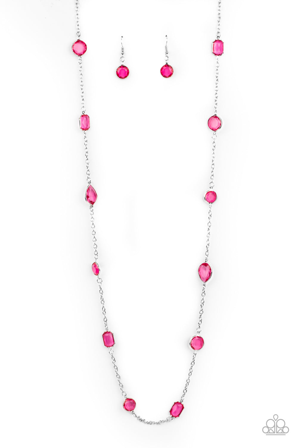 Glassy Glamorous - pink - Paparazzi necklace