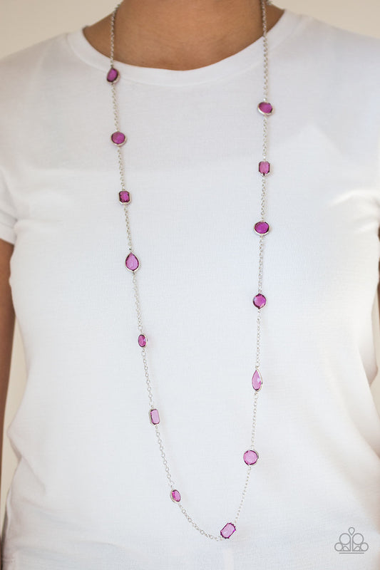 Glassy Glamorous - purple - Paparazzi necklace