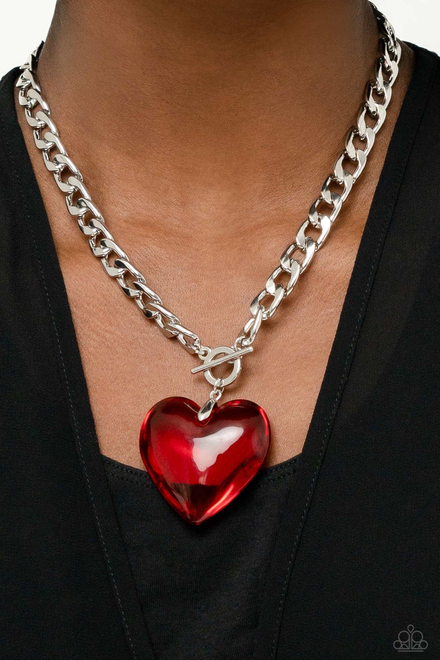 Glassy Hero - red - Paparazzi necklace