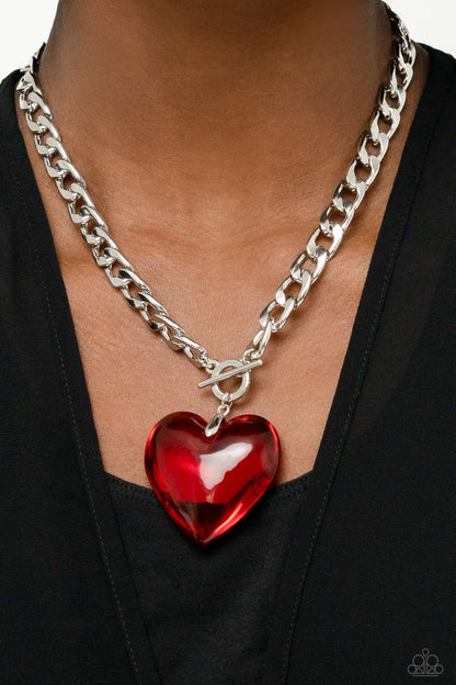 Glassy Hero - red - Paparazzi necklace