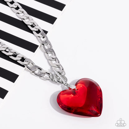 Glassy Hero - red - Paparazzi necklace