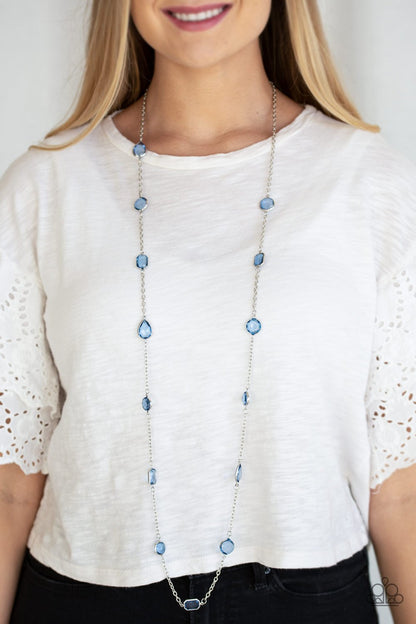 Glassy Glamorous-blue-Paparazzi necklace