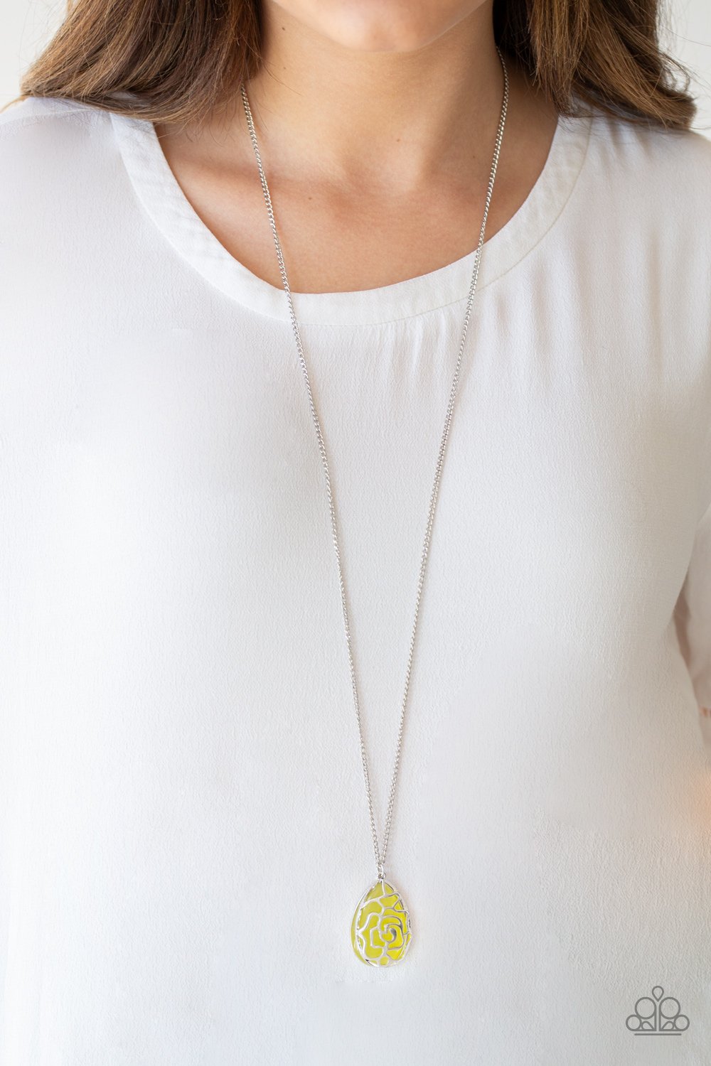 Gleaming Gardens-yellow-Paparazzi necklace