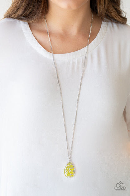 Gleaming Gardens-yellow-Paparazzi necklace