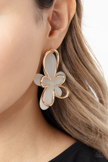 Glimmering Gardens - gold - Paparazzi earrings
