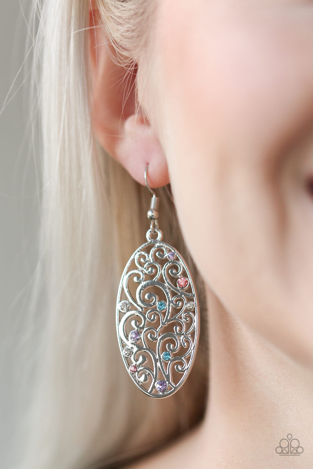 Glistening Gardens - multi - Paparazzi earrings