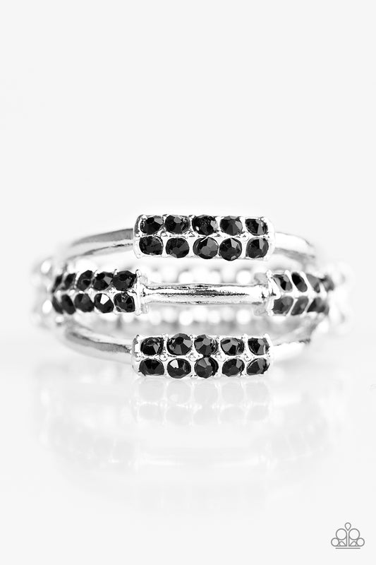 Glitter-topia - Black - Paparazzi ring