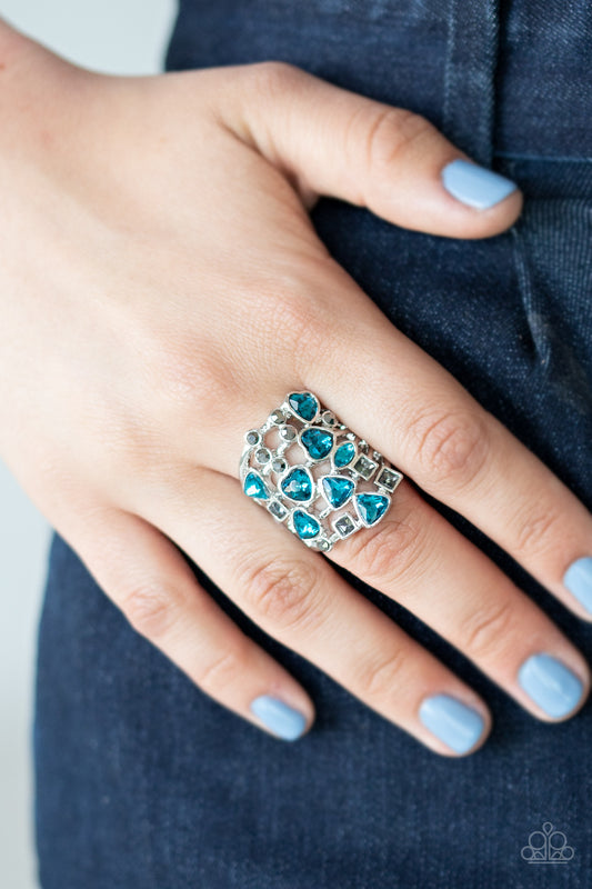 Glitter Flirt - blue - Paparazzi ring