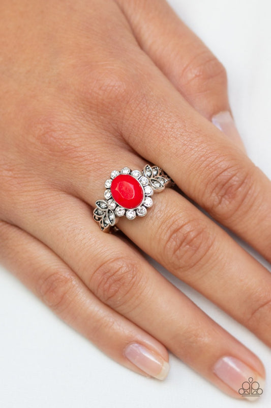Glitter Garden - red - Paparazzi ring