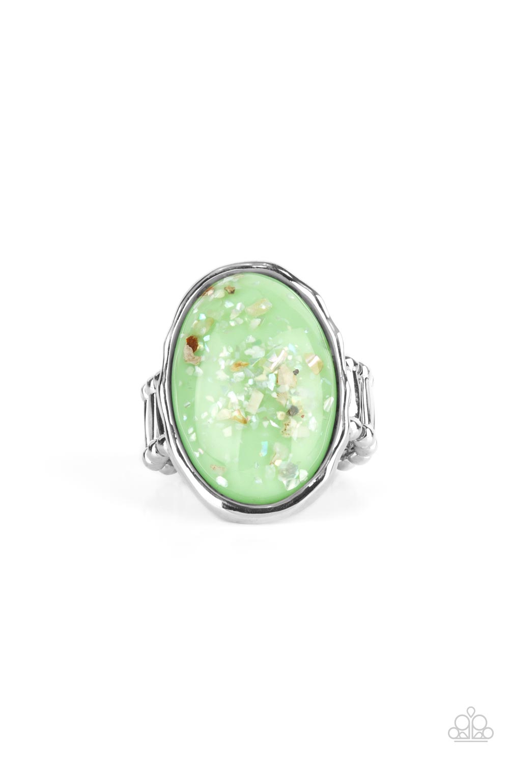 Glittery With Envy - green - Paparazzi ring