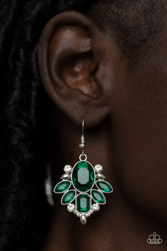 Glitzy Go-Getter - green - Paparazzi earrings