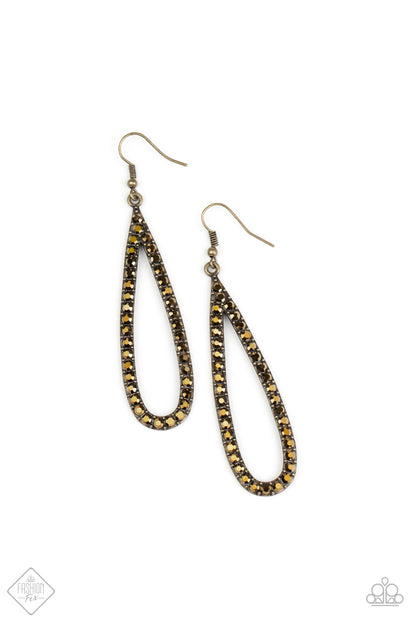 Glitzy Goals - brass - Paparazzi earrings