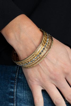 Glitzy Grunge - gold - Paparazzi bracelet