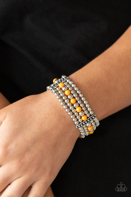 Gloss Over the Details - orange - Paparazzi bracelet
