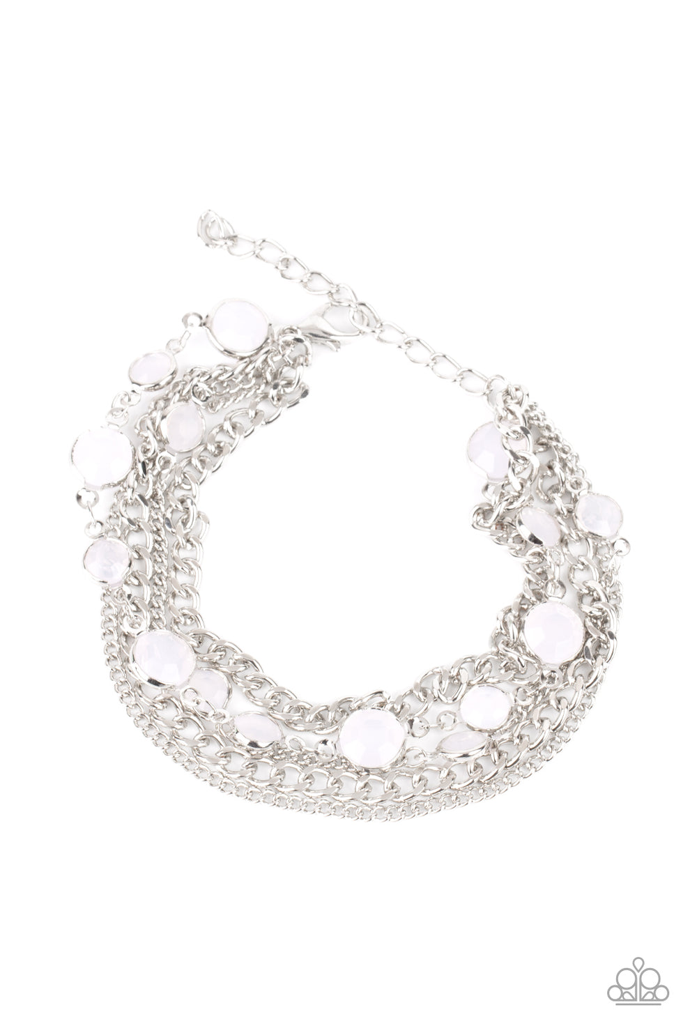 Glossy Goddess - white - Paparazzi bracelet – JewelryBlingThing