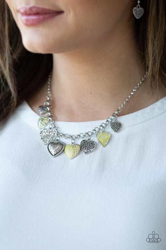 Glow Love - yellow - Paparazzi necklace