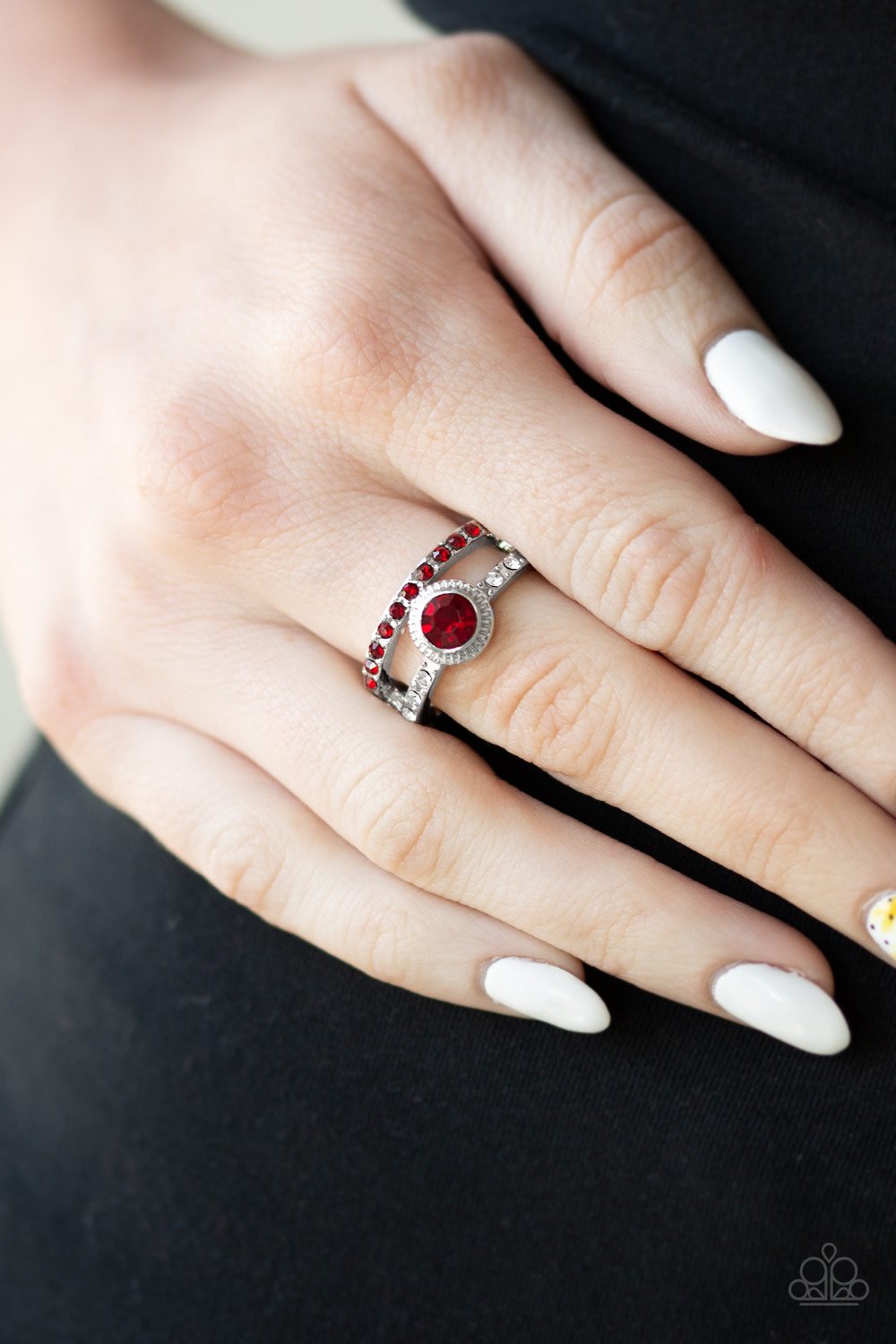 Glow Me Away-red-Paparazzi ring