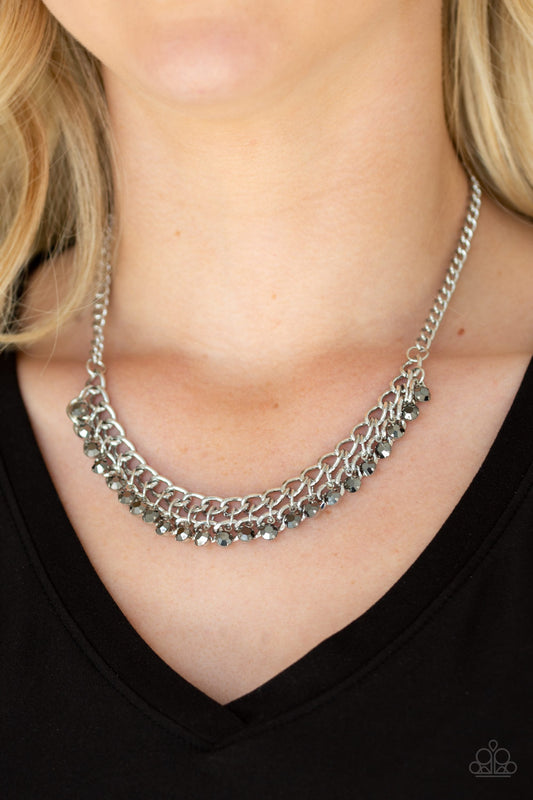 Glow and Grind - silver - Paparazzi necklace