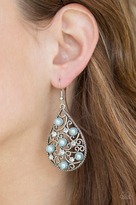 Glowing Vineyards - blue - Paparazzi earrings