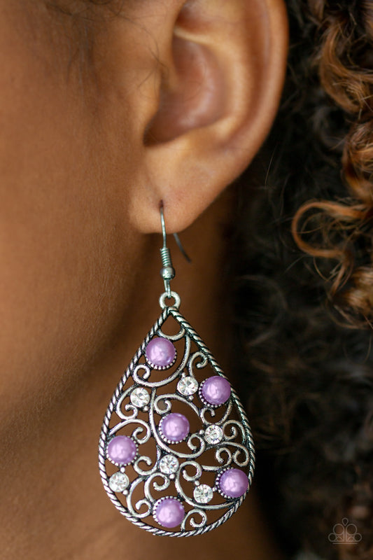 Glowing Vineyards - purple - Paparazzi earrings