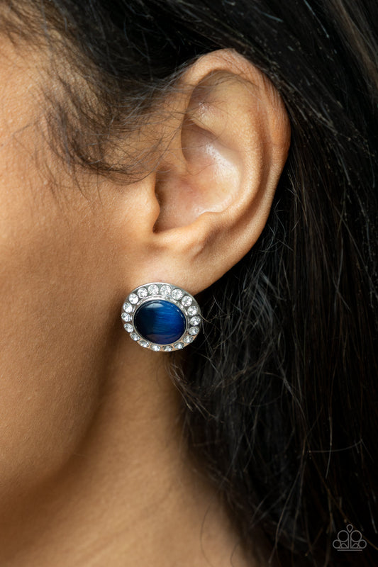 Glowing Dazzle - blue - Paparazzi earrings