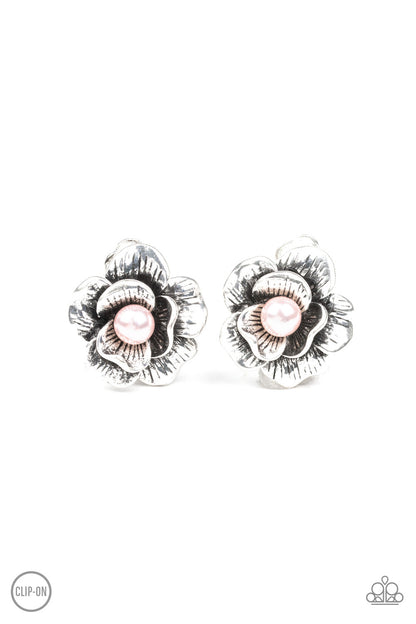 Glowing Garden Spree - pink - Paparazzi CLIP ON earrings