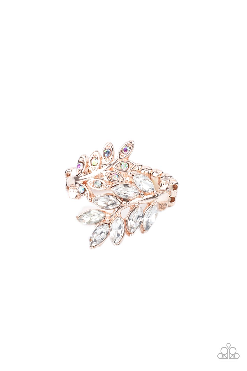 Glowing Gardenista - rose gold - Paparazzi ring