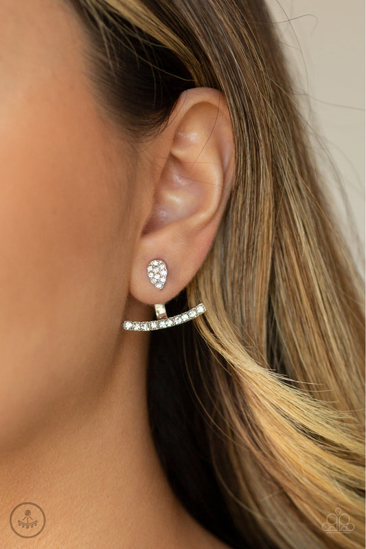Glowing Glimmer - white - Paparazzi earrings