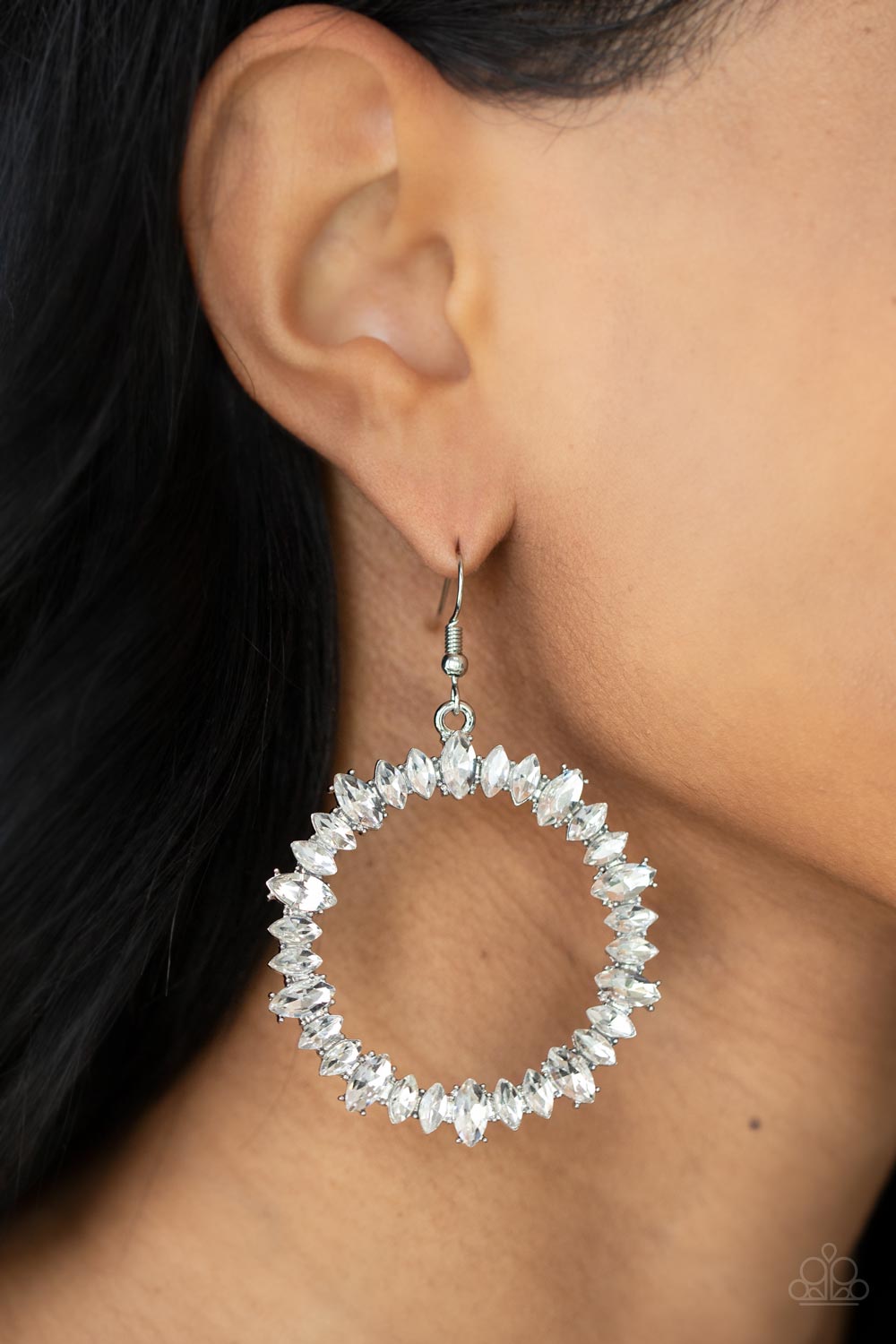 Glowing Reviews - white - Paparazzi earrings