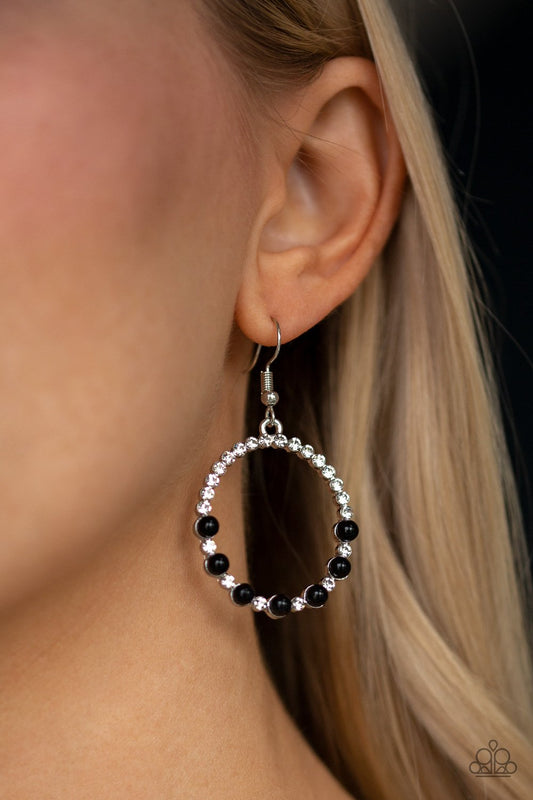 Glowing Grandeur-black-Paparazzi earrings